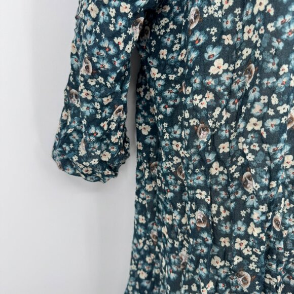 Paul and Joe Sister Grumpy Cat Floral gauze smoked dress tunic top blouse Print - Picture 5 of 12